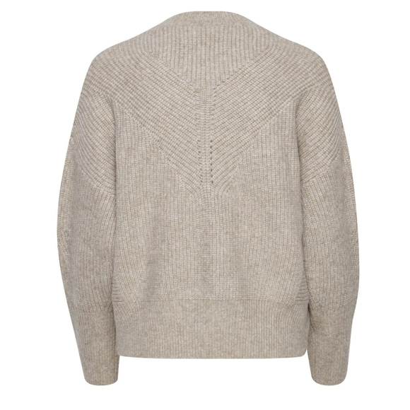 Ichi Ihmylle Sweater Oatmeal Melange Ribbed Sweater M - Picture 6 of 14